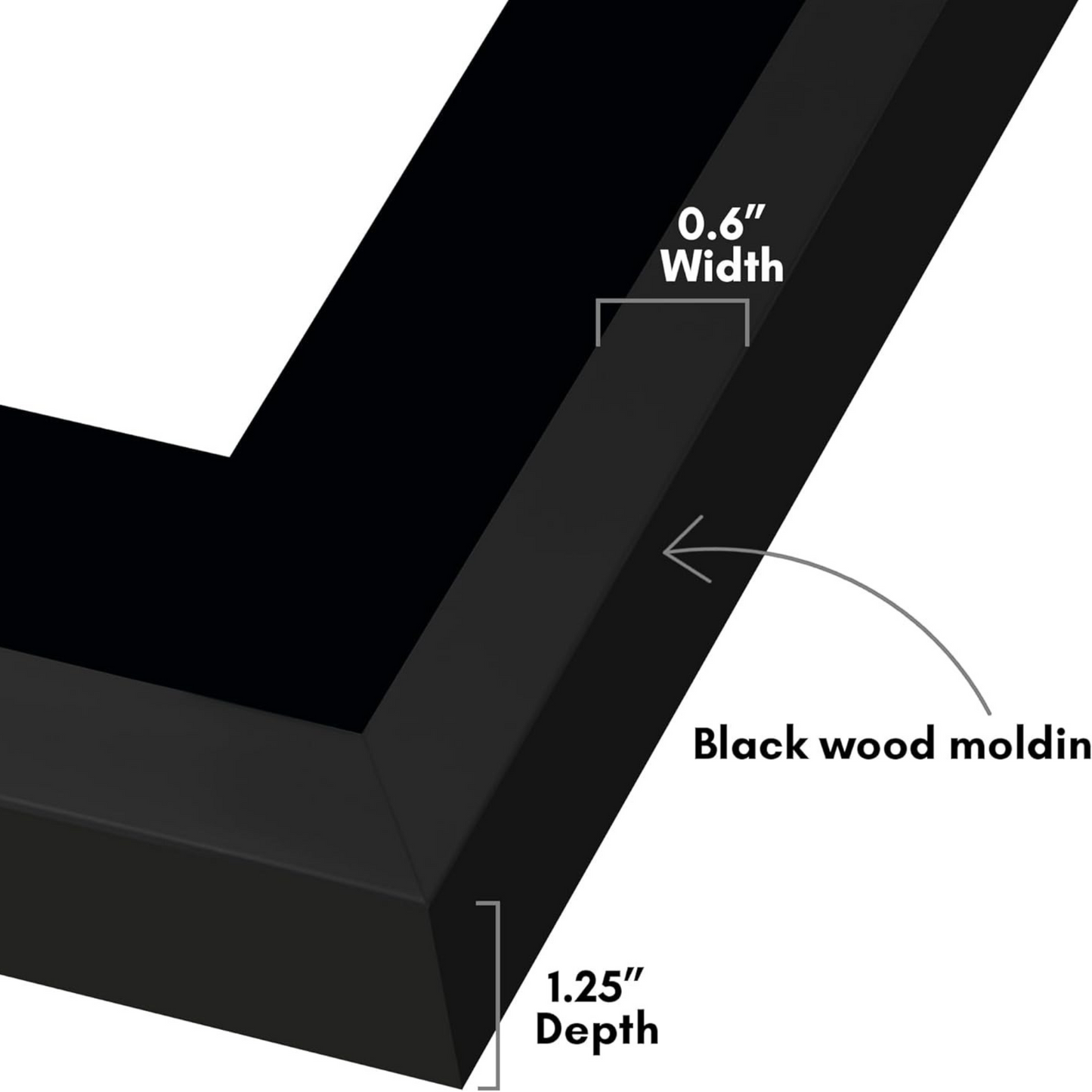 8x10 Black Canvas Floating Frame with Adhesive Strips