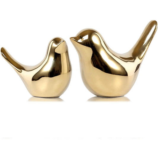 Home Decor Small Birds Statues Gold