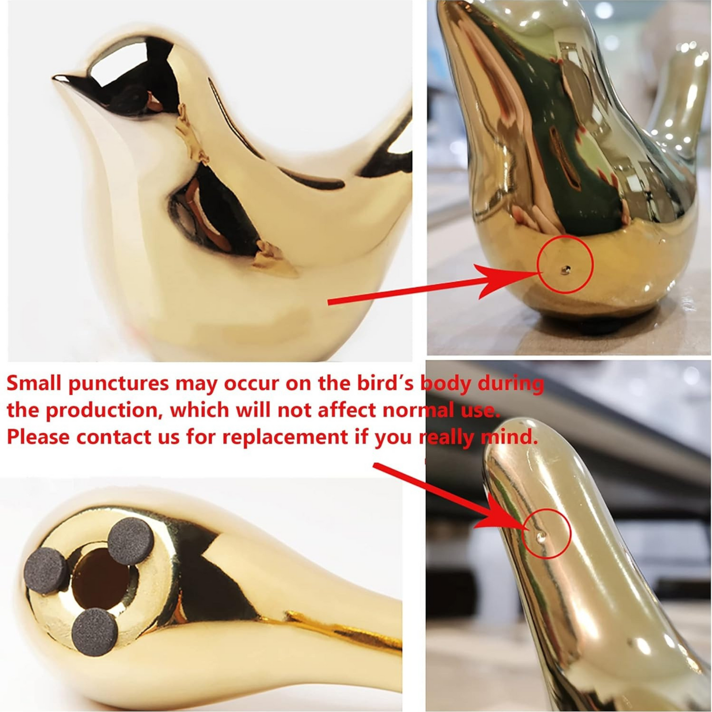 Home Decor Small Birds Statues Gold